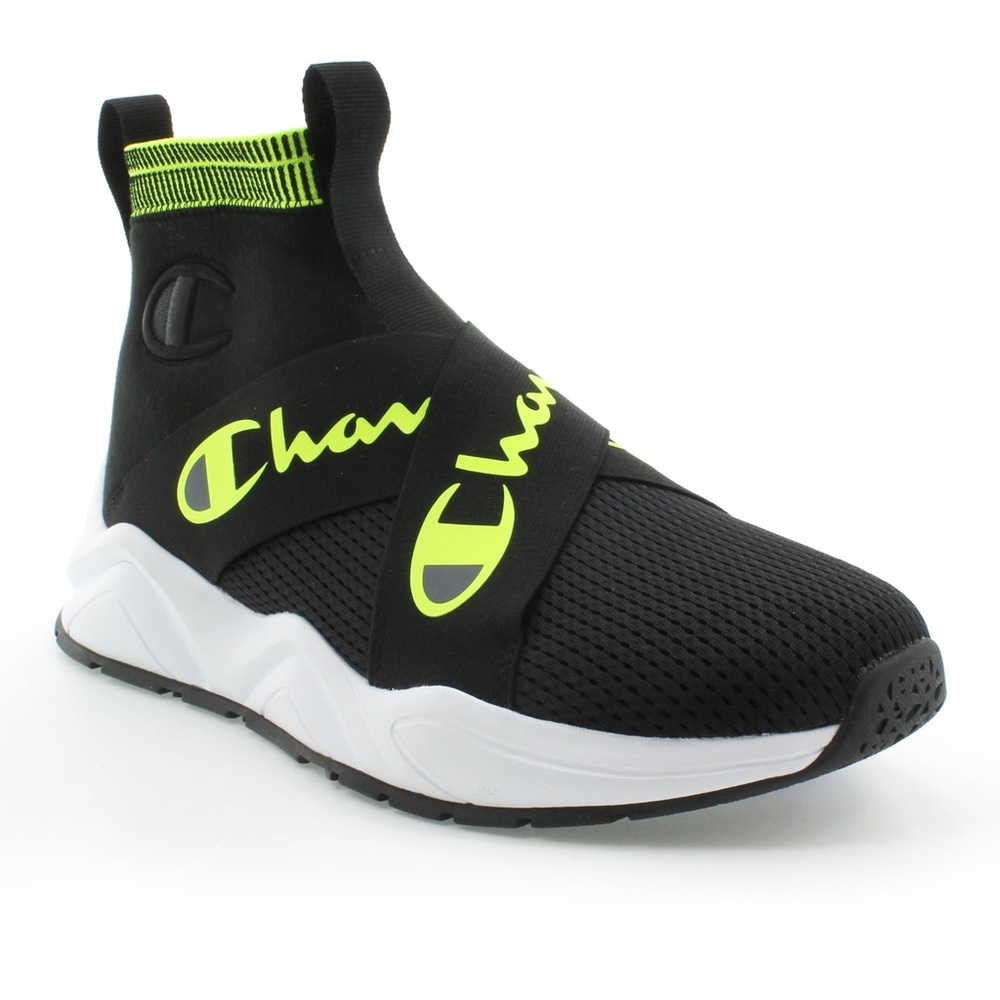 Champion rally crossover black and neon light shoe